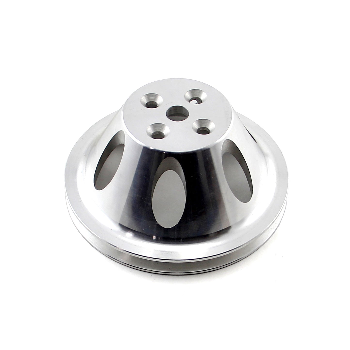 Polea de bomba de agua corta de aluminio billet Chevy SBC 350 con 1 ranura y cambio de aceite