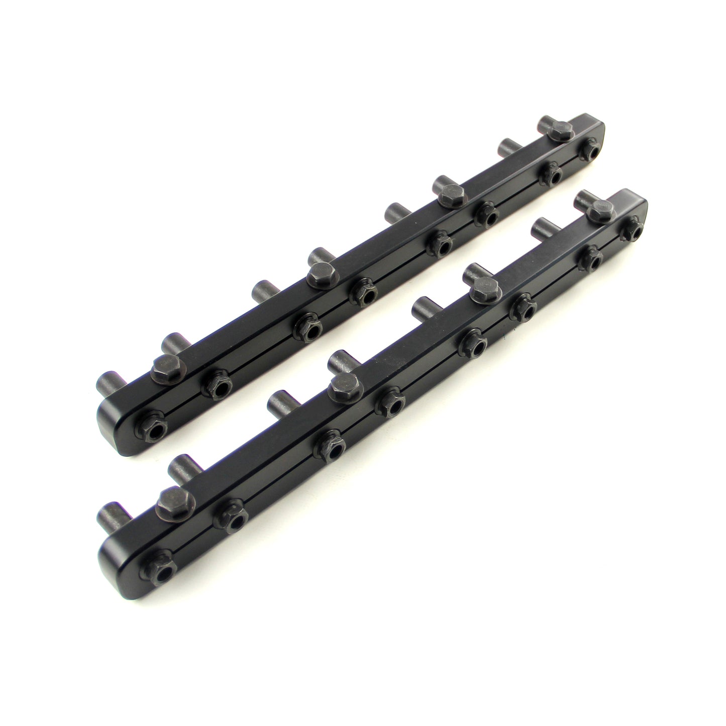 Ford SB 289 302 351 Windsor Rocker Stud Girdle Kit Black With 3/8" Polylock Nuts