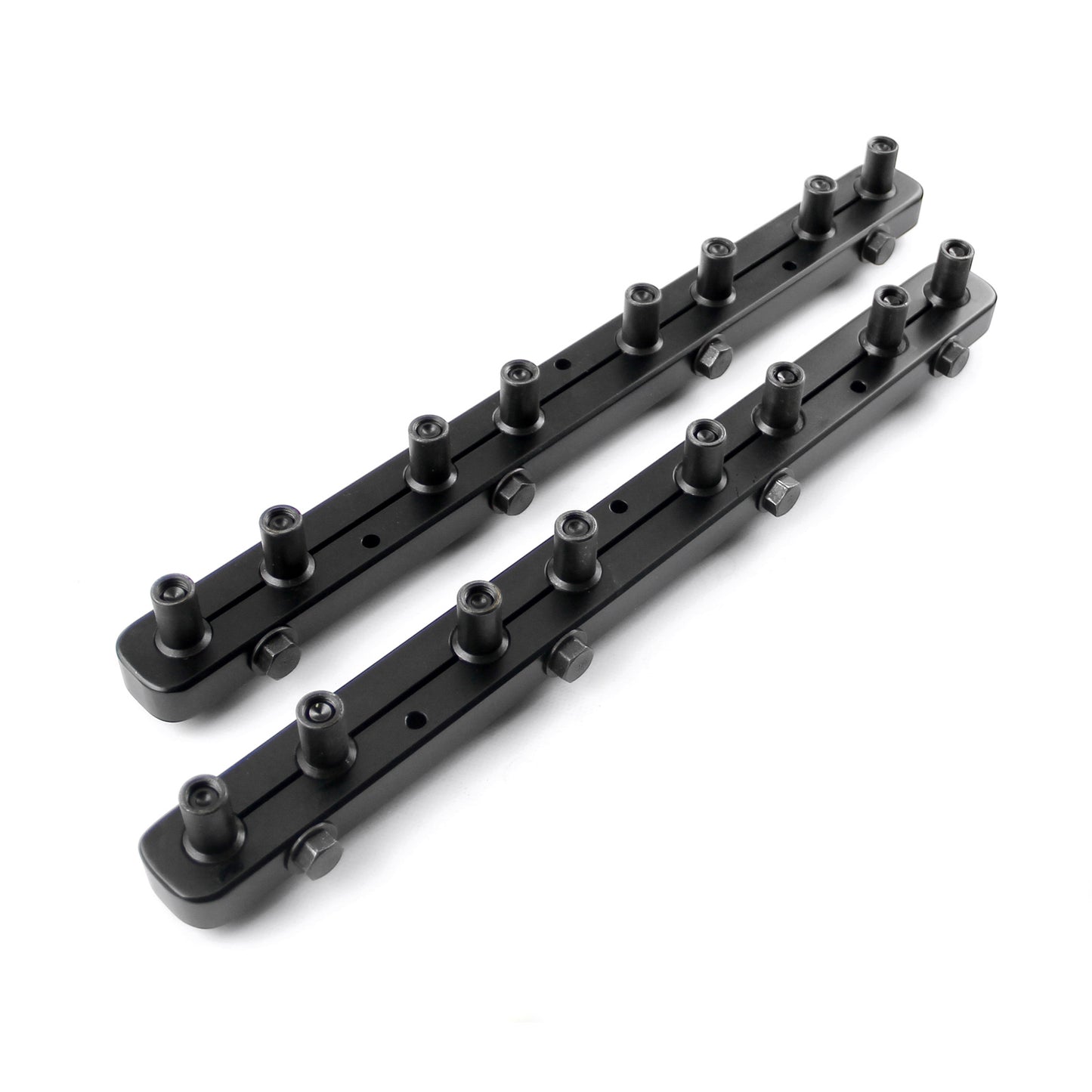 Ford SB 289 302 351 Windsor Rocker Stud Girdle Kit Black With 3/8" Polylock Nuts