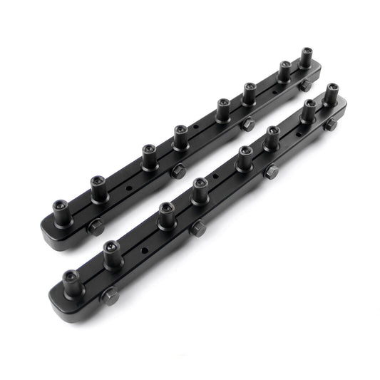 Ford SB 289 302 351 Windsor Rocker Stud Girdle Kit Black With 3/8" Polylock Nuts