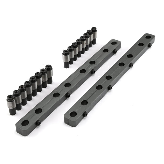 Ford SB 289 302 351 Windsor Rocker Stud Girdle Kit Silver With 7/16" Polylock Nuts