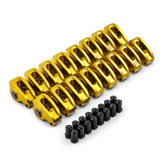Chevy SBC 350 1.6 Ratio 3/8" Aluminum Roller Rocker Arms Set