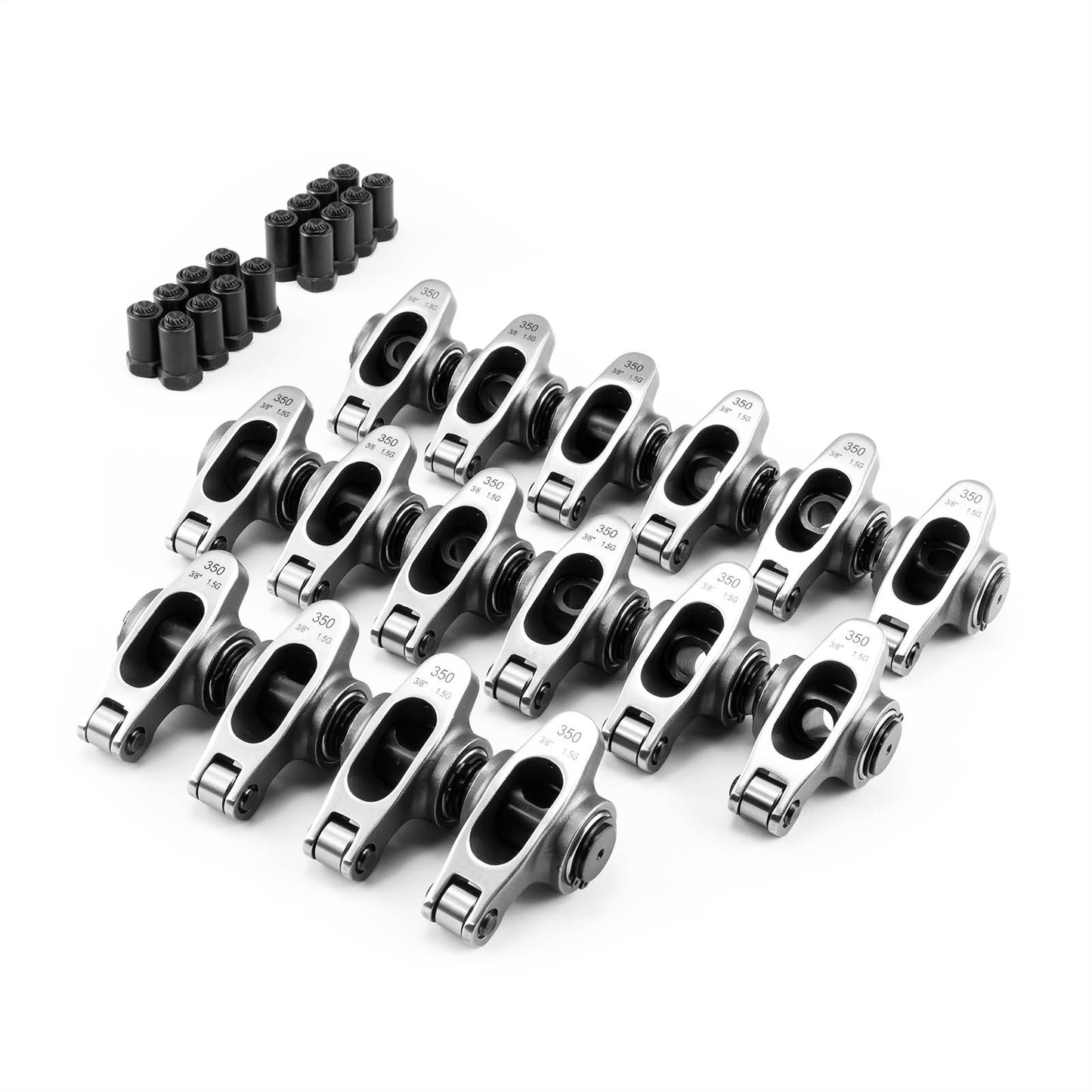 Chevy SBC 350 1.5 Ratio 7/16" Stainless Steel Roller Rocker Arm Set