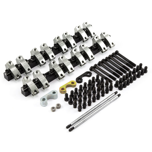 Juego de balancines de aluminio con montaje de eje para Chevy SBC 350, relación 1.6, con herrajes