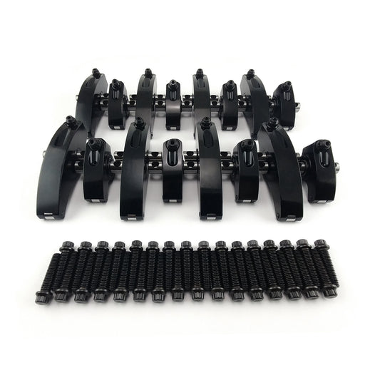 Ford 429 Boss 1.73 Ratio Aluminum Shaft Roller Rocker Arms Set [Black]