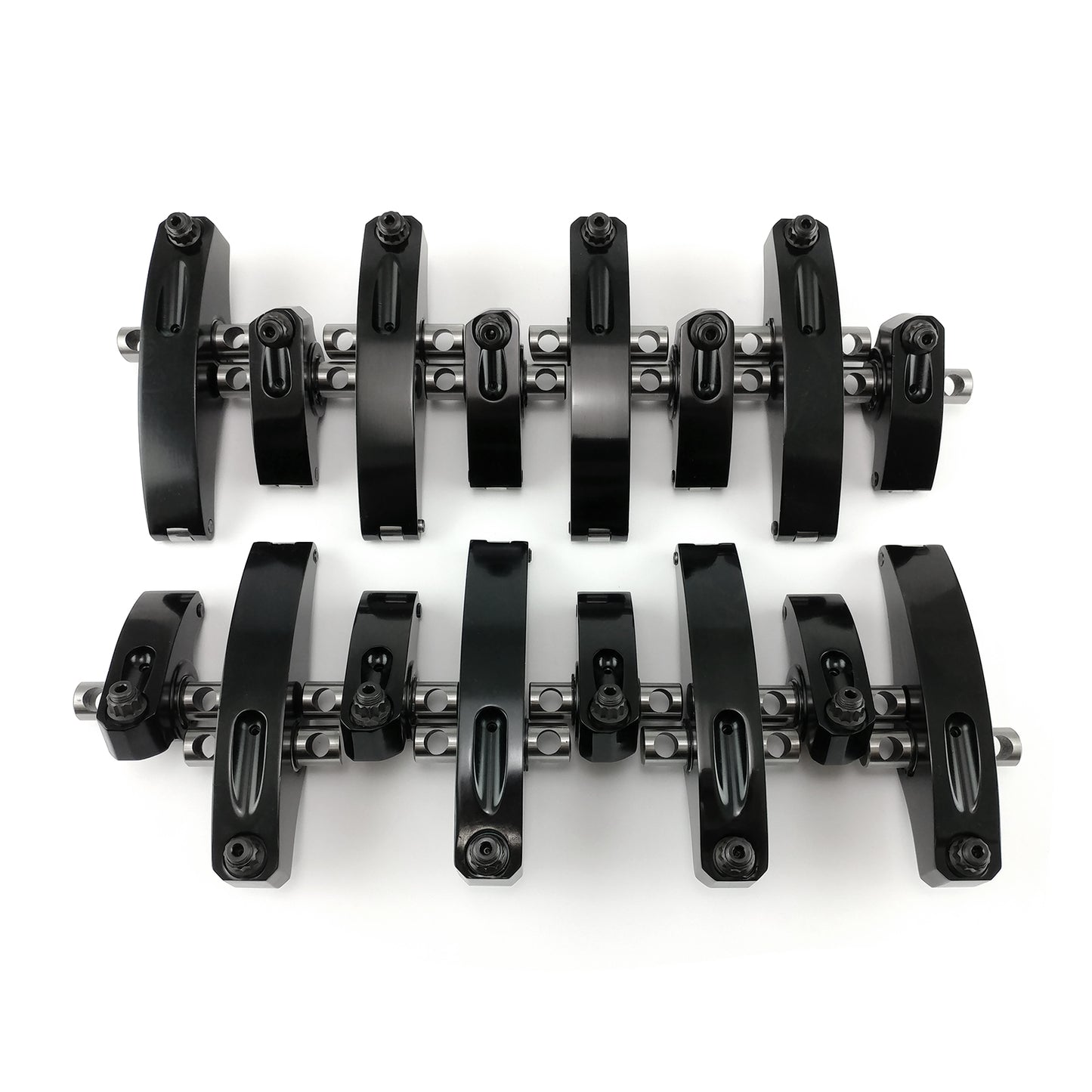 Ford 429 Boss 1.73 Ratio Aluminum Shaft Roller Rocker Arms Set [Black]