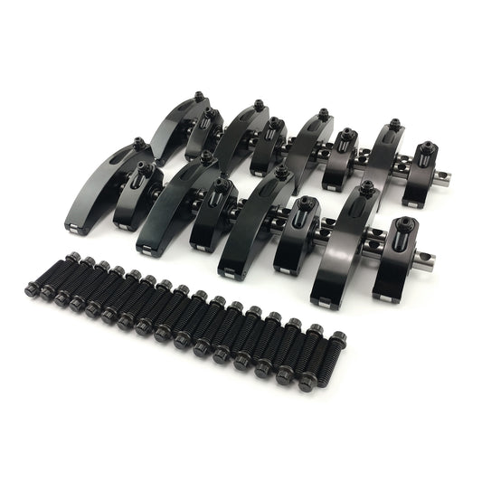 Ford 429 Boss 1.73 Ratio Aluminum Shaft Roller Rocker Arms Set [Black]