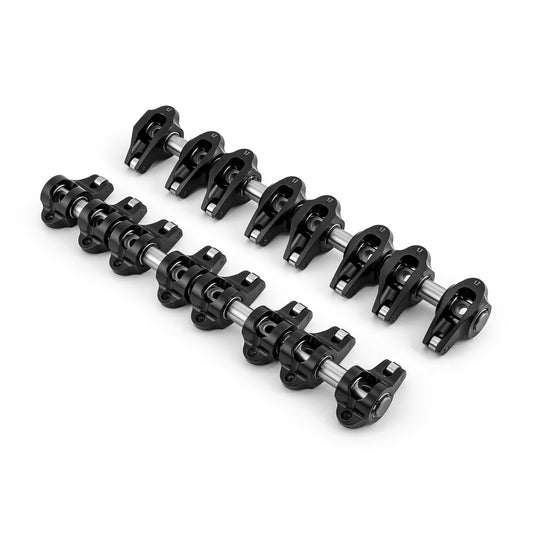 Juego de balancines de rodillos con pedestal de aluminio para Chevy LS3 1.7 Ratio, color negro