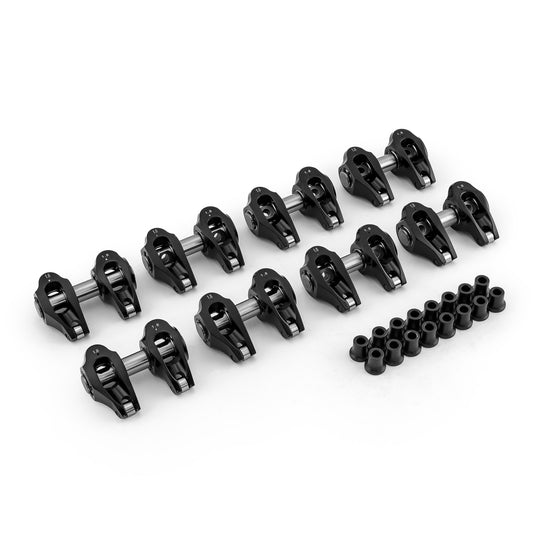 Juego de balancines de rodillos con pedestal de aluminio para Chevy LS3 1.8 Ratio, color negro