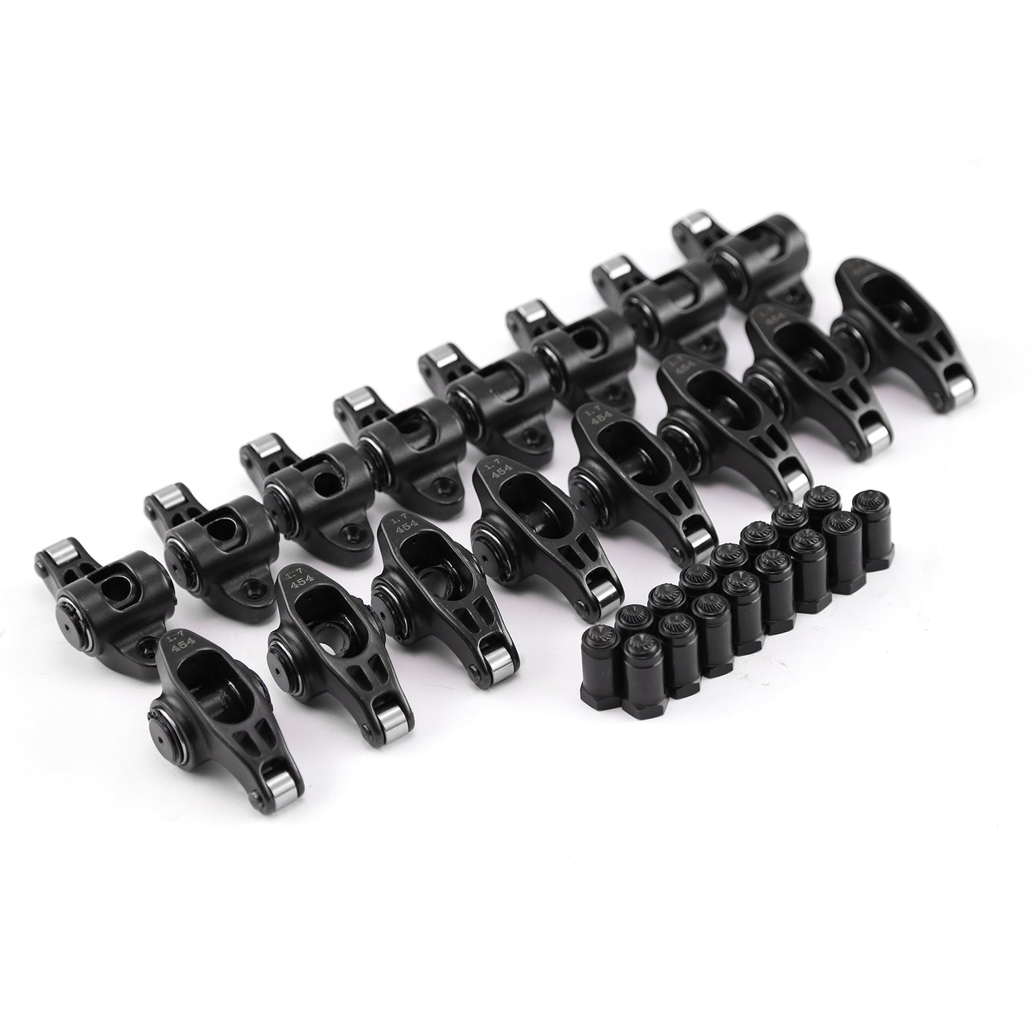 Juego de balancines de cromo-molibdeno ultra negro de 3/8" para Chevy SBC 350, relación 1.6