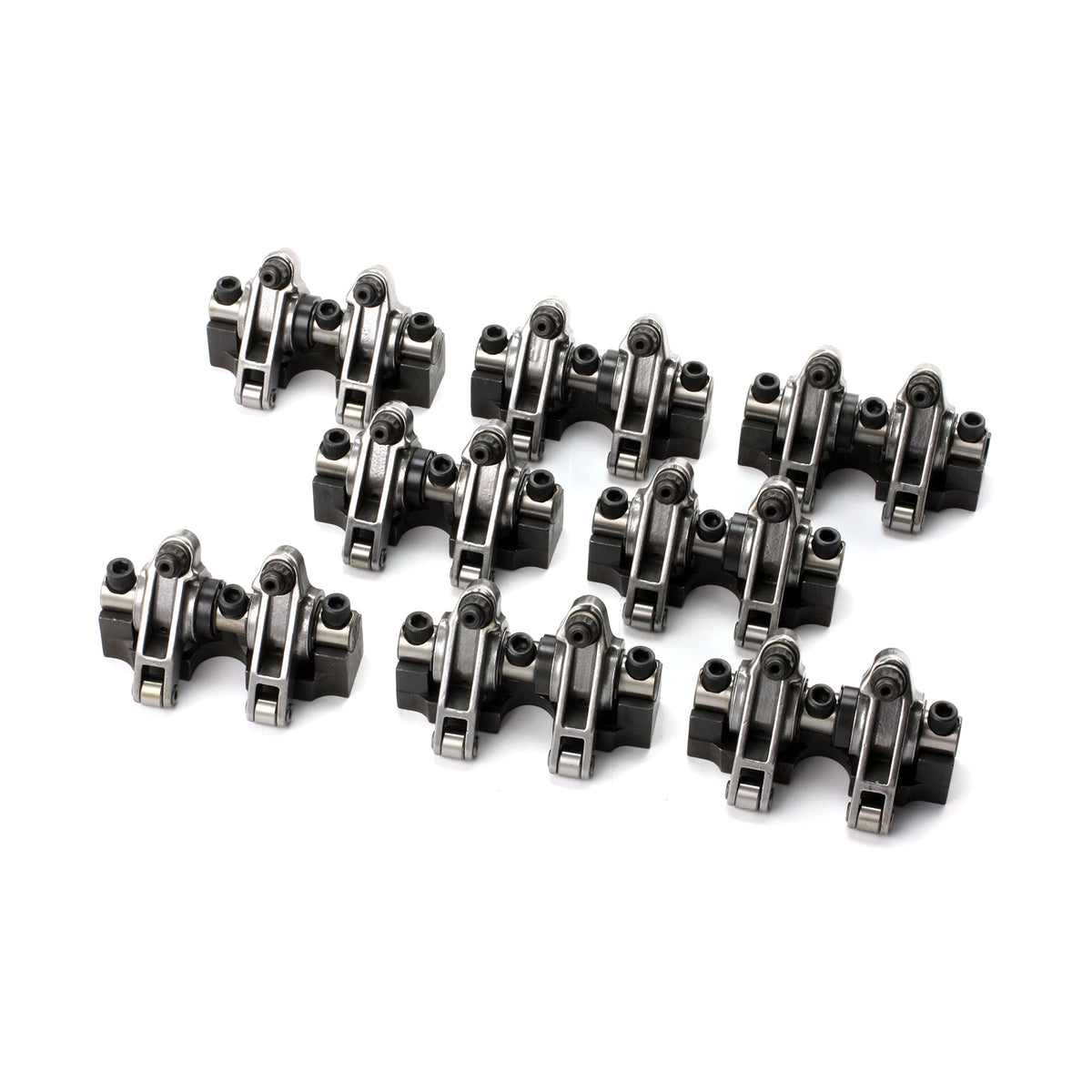 Juego de balancines de rodillos de montaje en eje de acero inoxidable para Chevy SBC 350 1.6 (desplazamiento de 0.100)