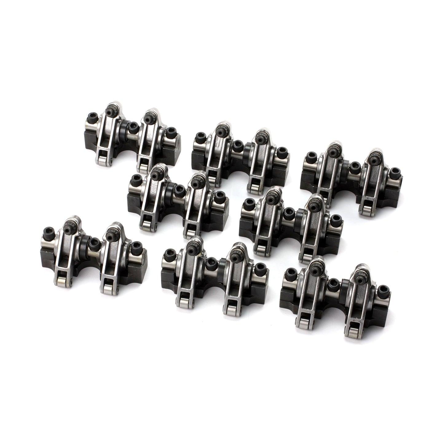 Chevy Sbc 350 1.6 Stainless Steel Shaft Mount Roller Rocker Arm Set .100 Offset