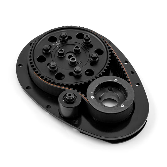 Sistema de transmisión por correa de distribución con altura de leva estándar para Chevy SBC 350 (negro)