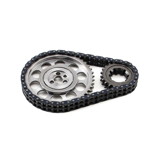Chevy SBC 350 Late Double Roller 9 Keyway Billet Steel Timing Chain Kit(Brs/Brg)