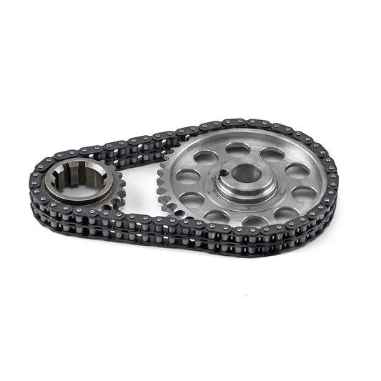 Kit de cadena de distribución de acero billet de 9 ranuras y doble rodillo Windsor para Ford SB 289 302 351