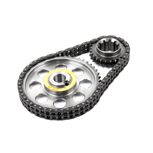 Kit de cadena de distribución de acero billet de 9 ranuras y doble rodillo para Ford 302 351C Cleveland SVO