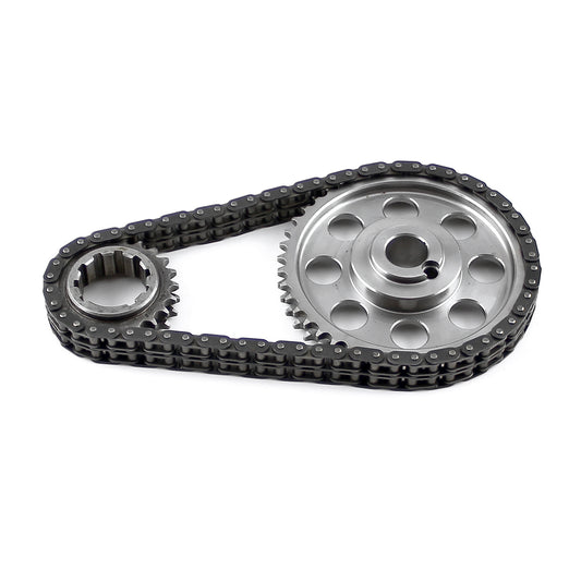 Kit de cadena de distribución de acero macizo de 9 ranuras y doble rodillo para Ford 429 460 (Brs/Brg)