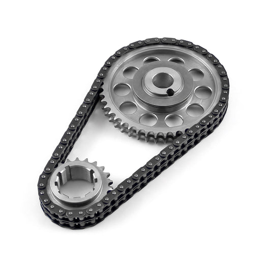 Kit de cadena de distribución de acero macizo de 9 ranuras y doble rodillo para Ford 429 460 (Tor/Brg)