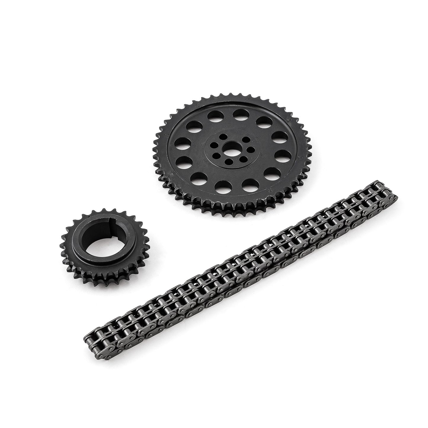 Kit de cadena de distribución de acero billet de 9 ranuras y doble rodillo para Oldsmobile 400, 425 y 455