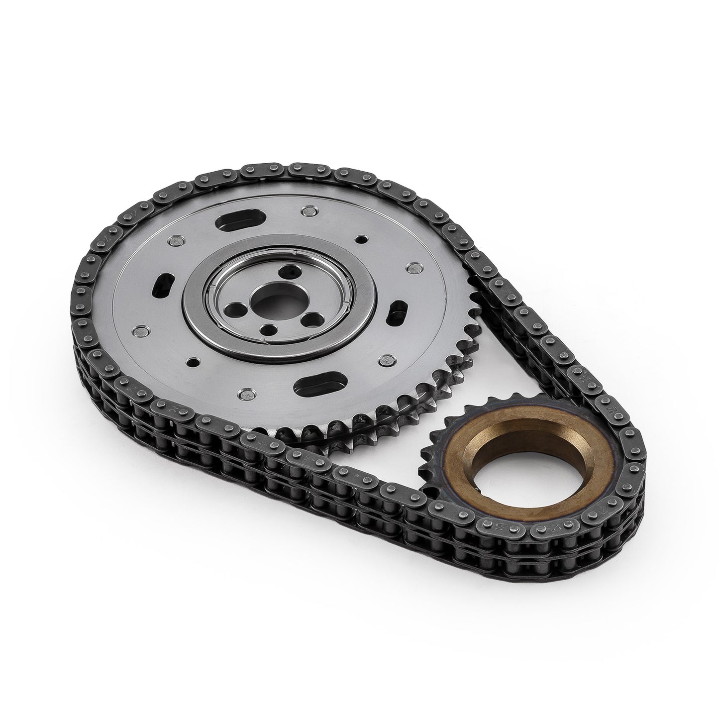 Kit de cadena de distribución de acero billet ajustable de 2 piezas y doble rodillo para Chevy BBC 454
