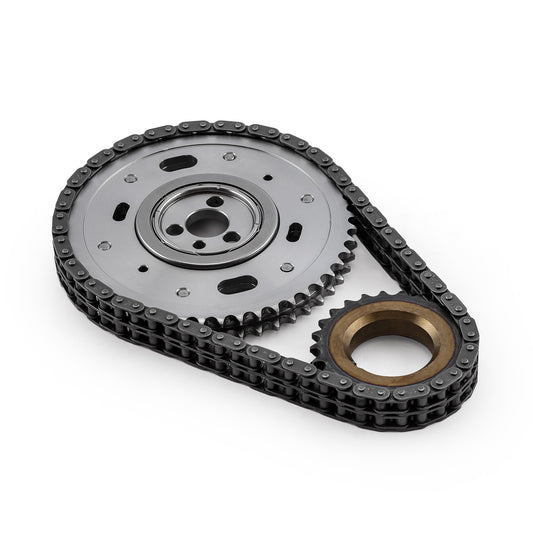 Kit de cadena de distribución de acero billet ajustable de 2 piezas y doble rodillo para Chevy BBC 454