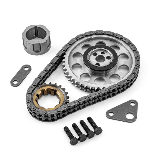 Kit de cadena de distribución de acero billet de 9 ranuras y doble rodillo para Chevy GM LS1 LS2 LS6