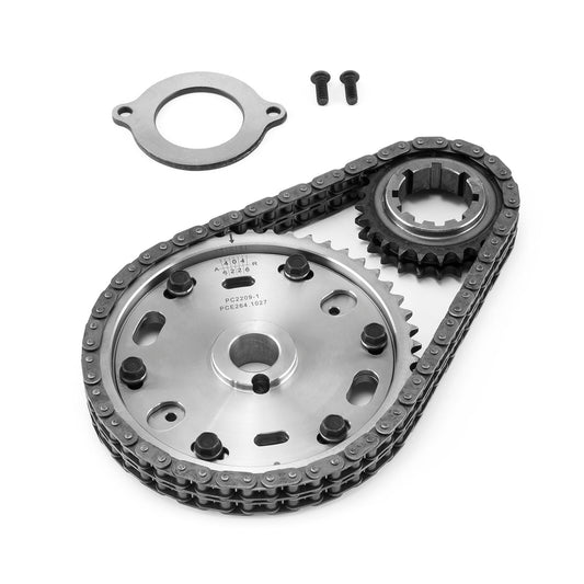 Kit de cadena de distribución de acero billet ajustable de doble rodillo para Ford 302 351C Cleveland