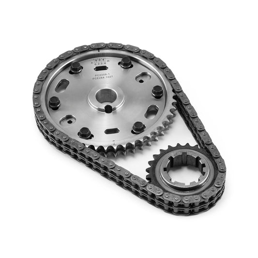 Kit de cadena de distribución de acero billet ajustable de doble rodillo para Ford 302 351C Cleveland