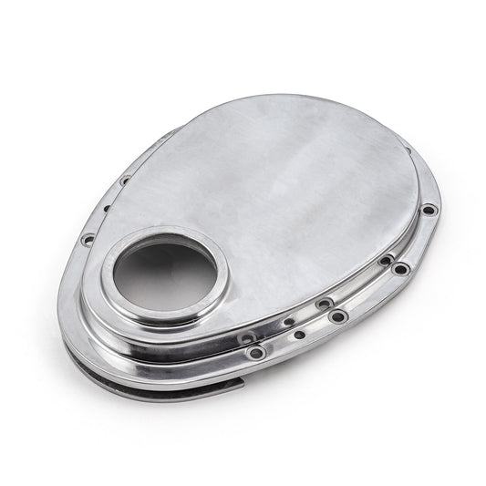 Cubierta de cadena de distribución de aluminio pulida para Chevy SBC 350