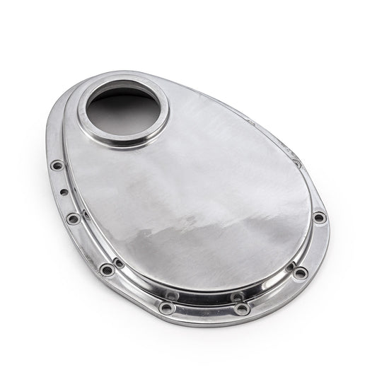 Cubierta de cadena de distribución de aluminio pulida para Chevy SBC 350