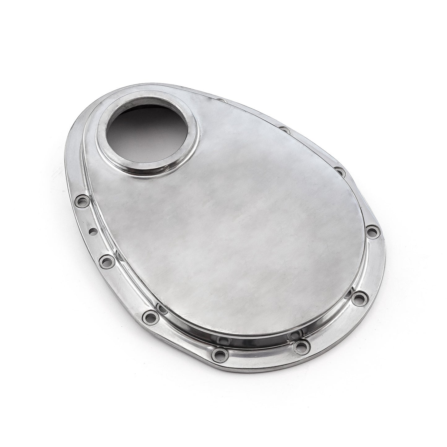 Chevy SBC 350 Aluminum Timing Chain Cover Polished w/Gasket, Seal & Bolts