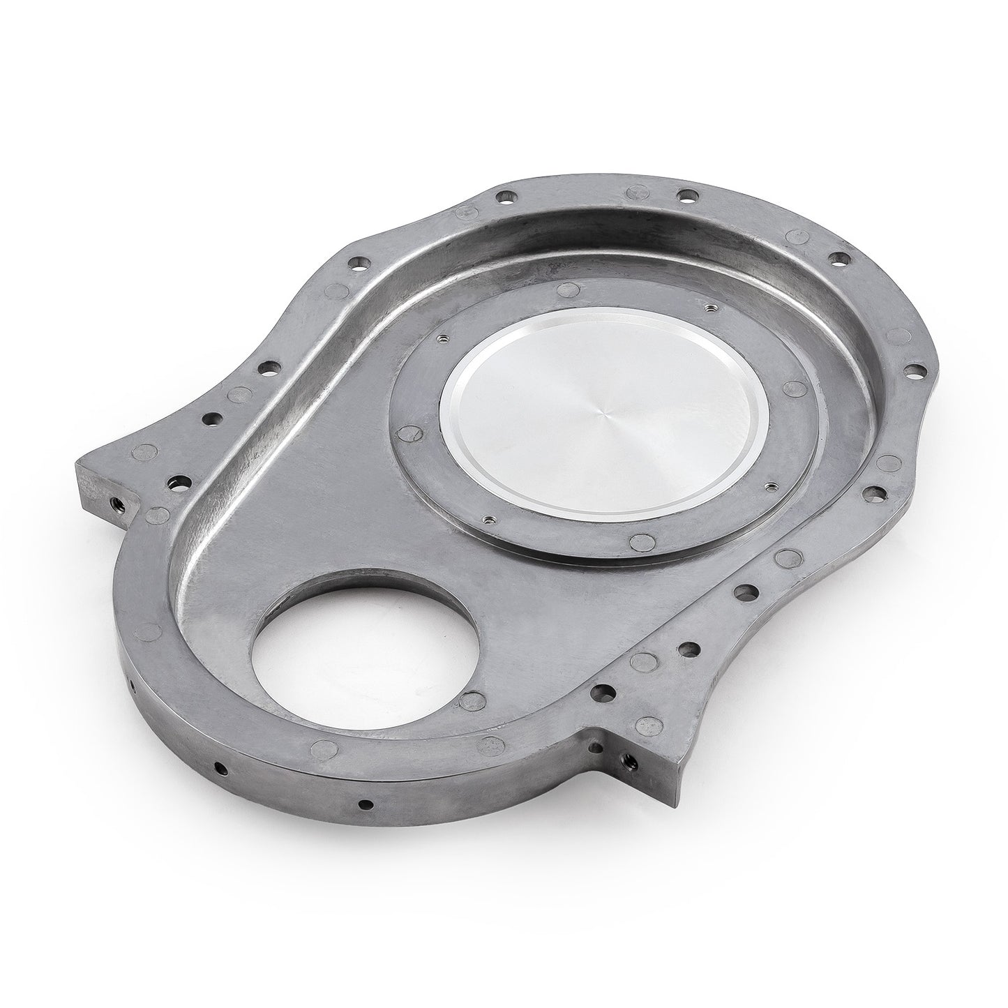 Cubierta de cadena de distribución de aluminio de 2 piezas con placa de inspección para Chevy BBC 454 (1.ª a 4.ª generación)