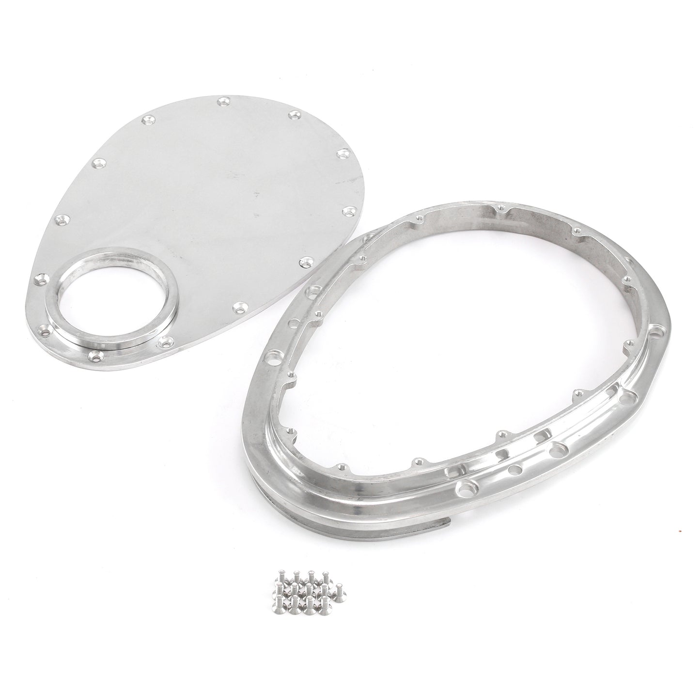 Cubierta de cadena de distribución delantera de aluminio extraíble y pulida para Chevy SBC 283 350 400