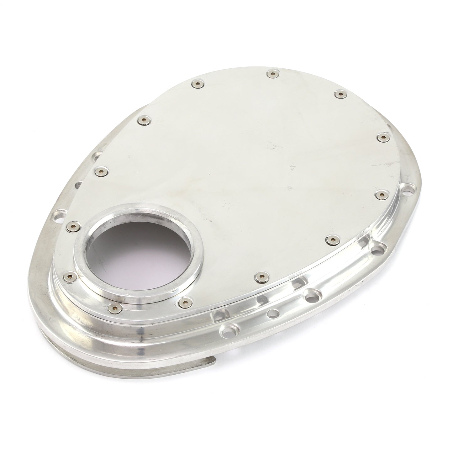Cubierta de cadena de distribución delantera de aluminio extraíble y pulida para Chevy SBC 283 350 400