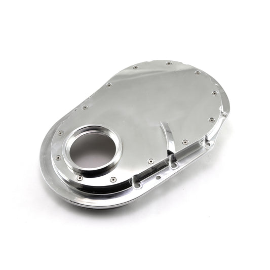 Cubierta de cadena de distribución delantera de aluminio extraíble de 2 piezas pulida para Chevy BBC 454 Gen 5