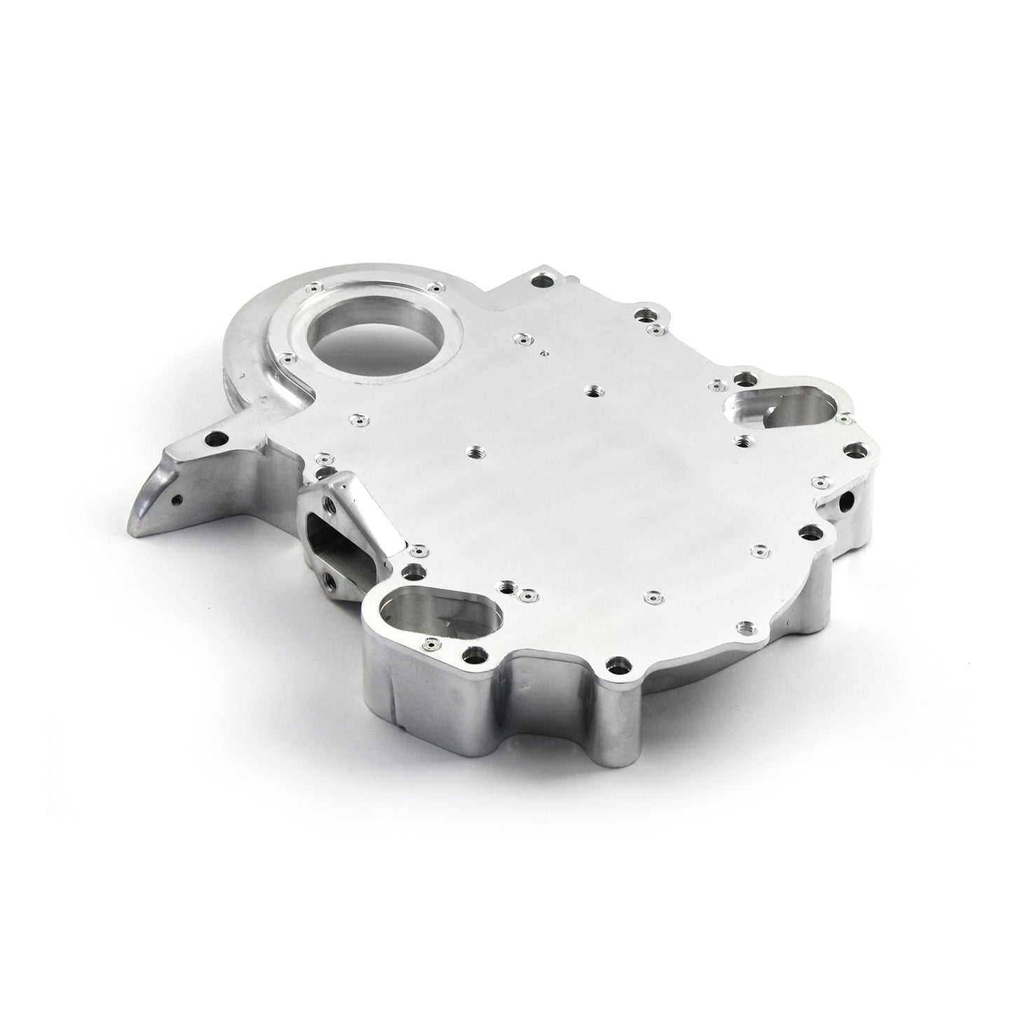 Ford 429 460 1968-97 Cubierta de cadena de distribución delantera de aluminio extraíble de 2 piezas pulida