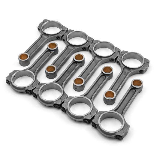 Bielas de 5.700" 2.100" 0.927" con buje de bronce 5140. Compatible con: Chevy SBC 350 7/16