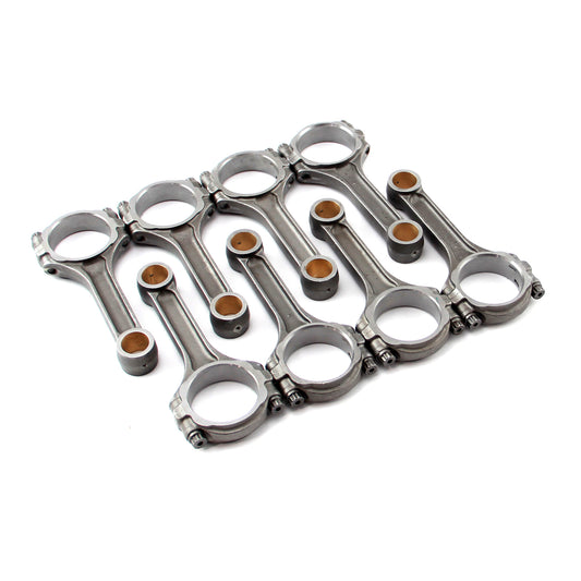 Bielas de 6.000" 2.100" 0.927" con buje de bronce 5140. Compatible con: Chevy SBC 350