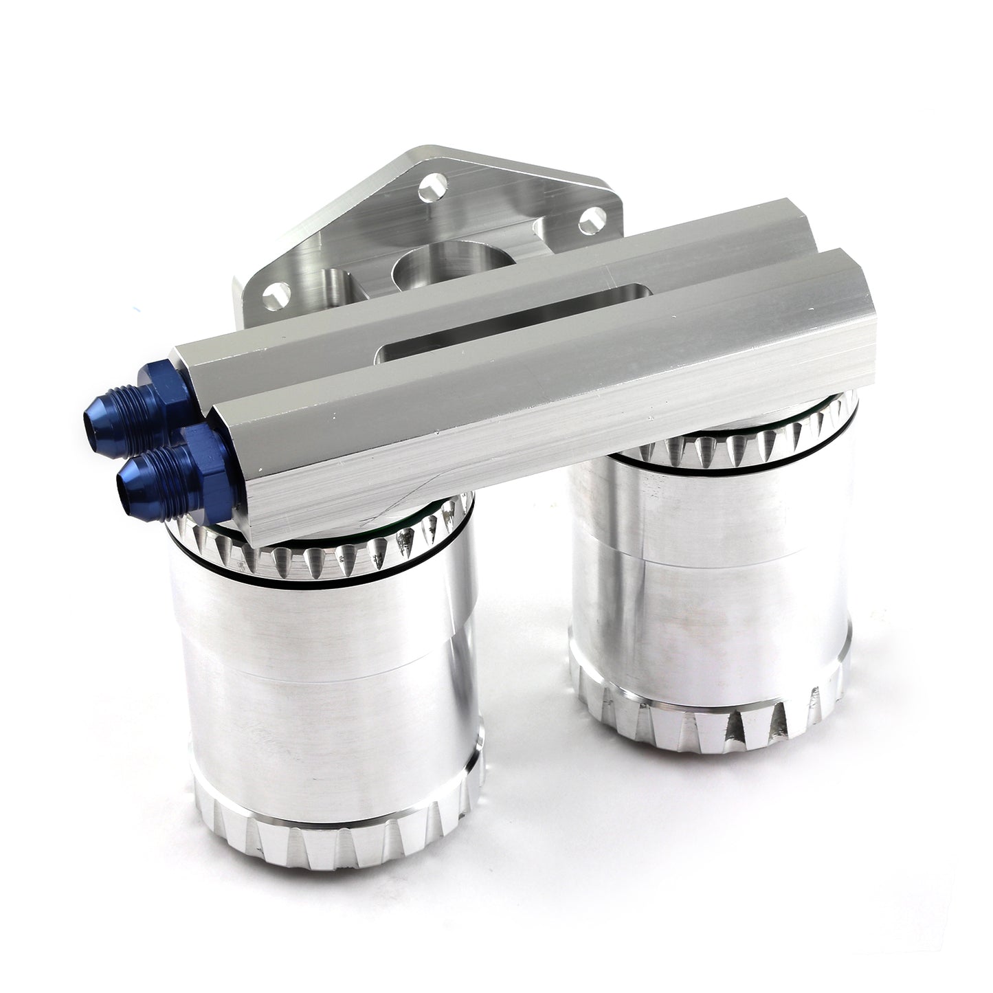 Kit de reubicación de filtro de aceite doble de aluminio billet con filtros reutilizables