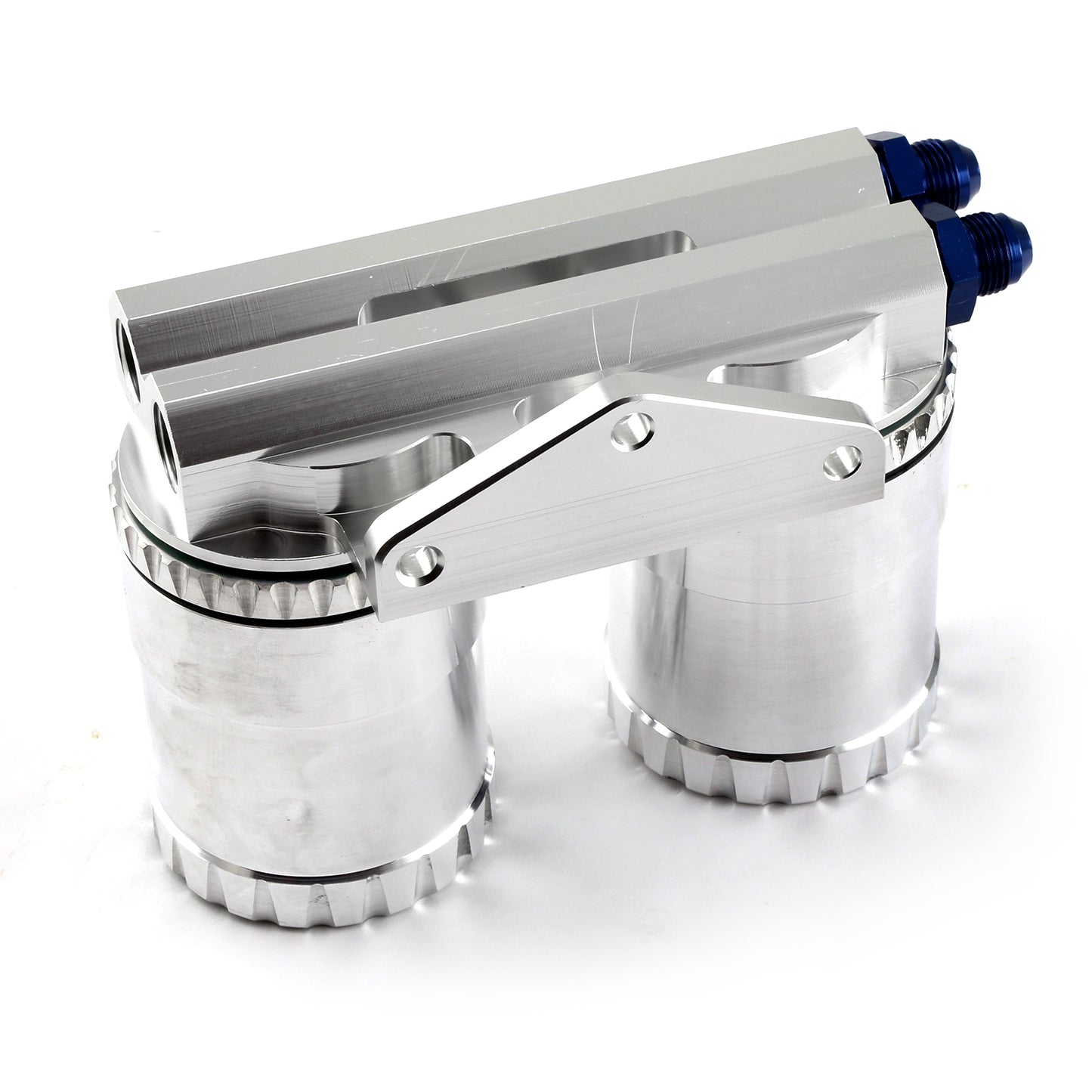Kit de reubicación de filtro de aceite doble de aluminio billet con filtros reutilizables