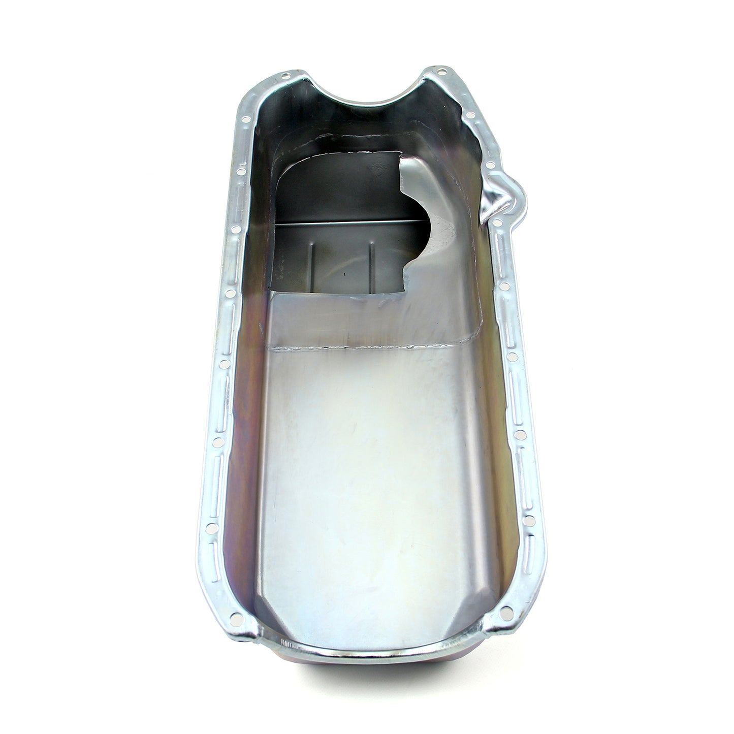 Cárter de aceite trasero de zinc Chevy SBC 350, 2 piezas, 1955-79, lado D, 7 cuartos de galón, carrera de 4"