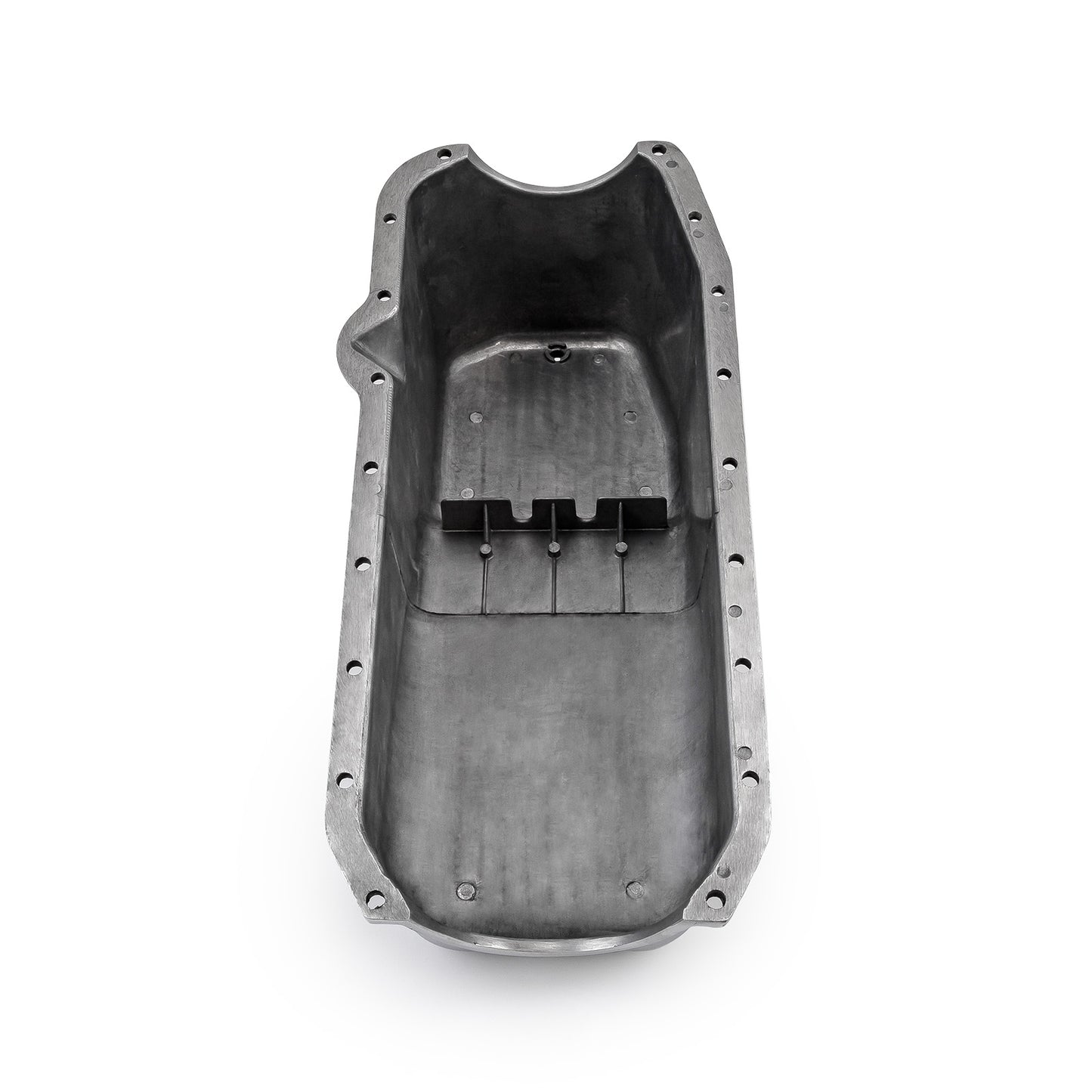 Cárter de aceite de aluminio pulido con aletas para Chevy SBC 350 (2 piezas, 1980-85)