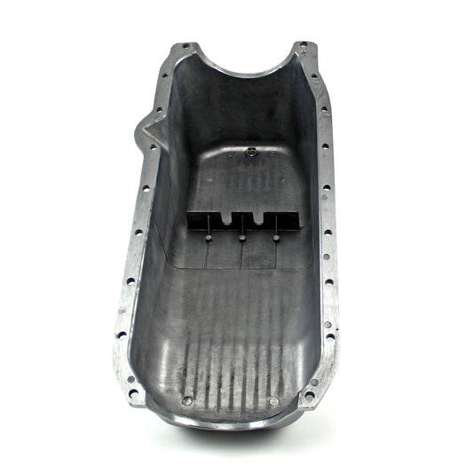 Cárter de aceite de aluminio pulido con aletas para Chevy SBC 350 (1 unidad, Rms, 1986 en adelante)