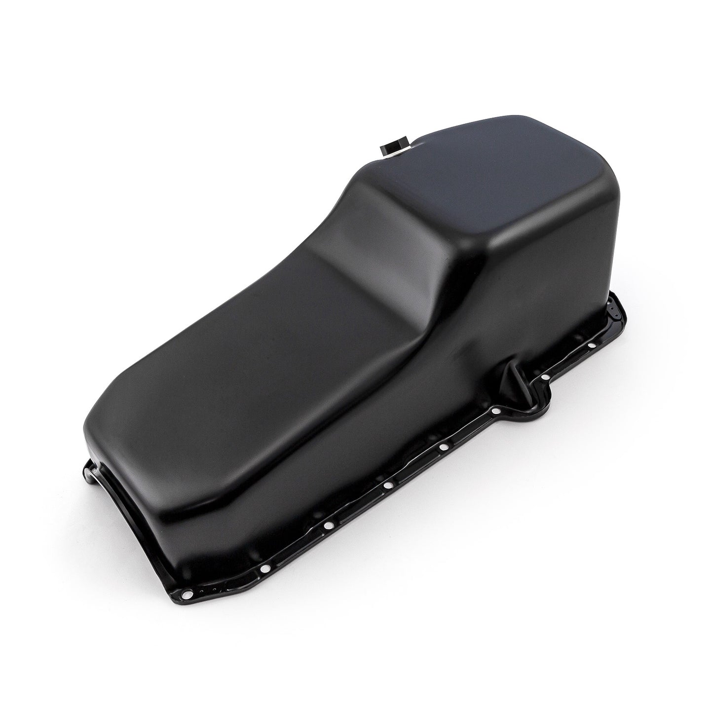 Cárter de aceite de repuesto para Chevy SBC 350 (2 piezas, 1980-85, lado de la transmisión) [Negro]