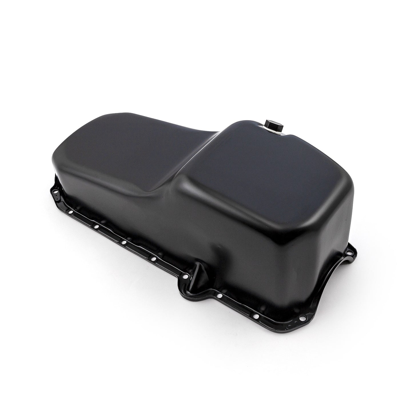 Cárter de aceite de repuesto para Chevy SBC 350 (2 piezas, 1980-85, lado de la transmisión) [Negro]