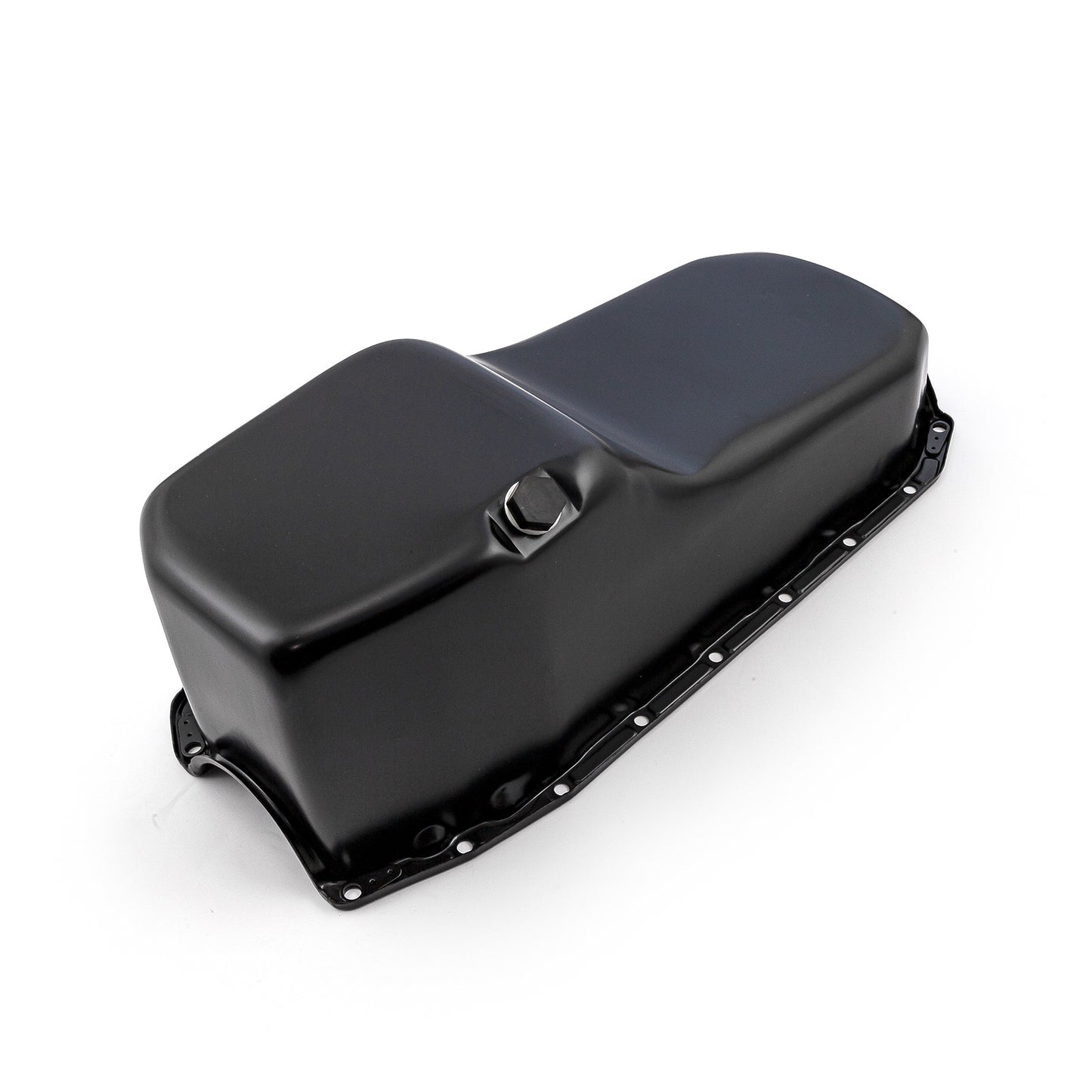 Cárter de aceite de repuesto para Chevy SBC 350 (2 piezas, 1980-85, lado de la transmisión) [Negro]