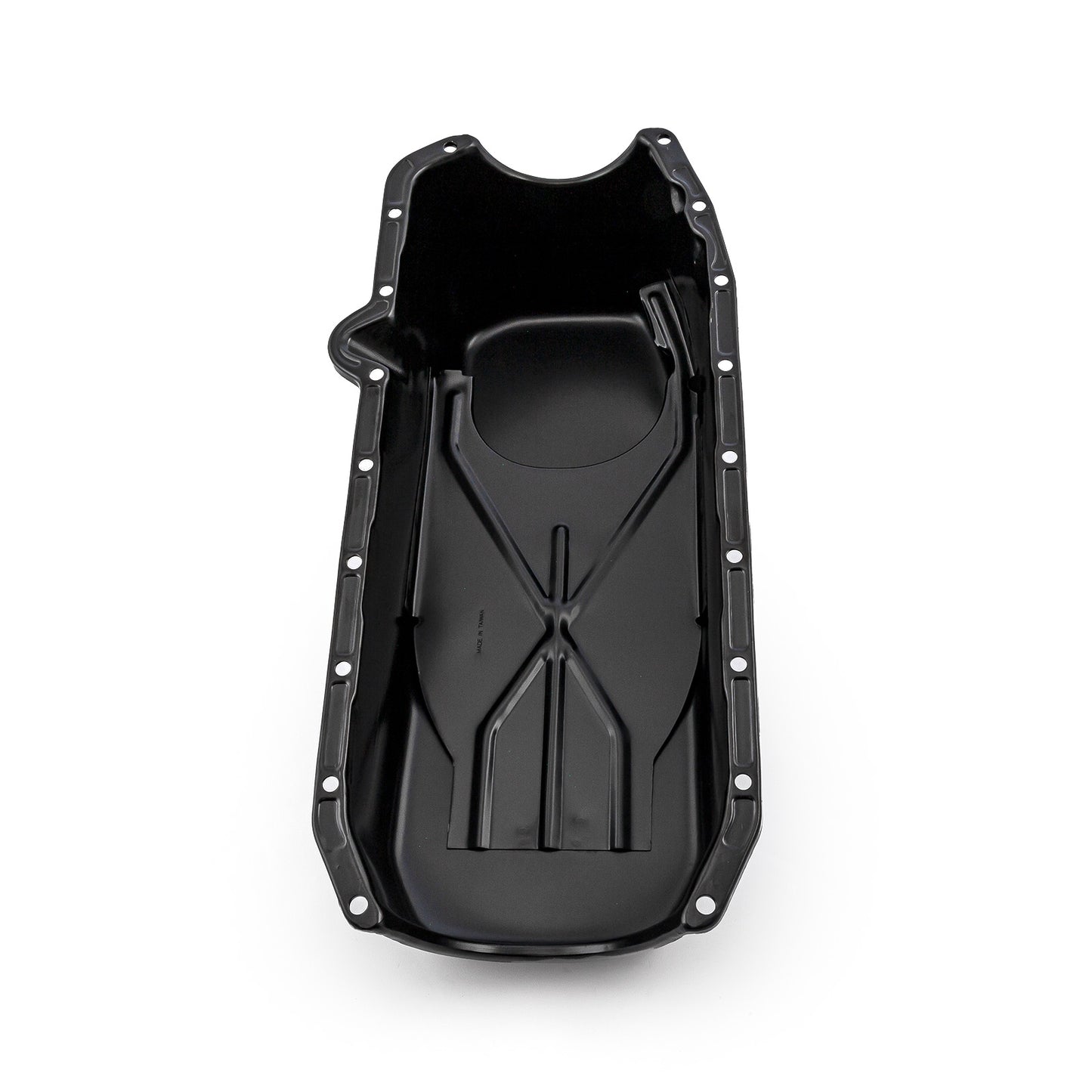 Cárter de aceite de repuesto para Chevy SBC 350 (2 piezas, 1980-85, lado de la transmisión) [Negro]