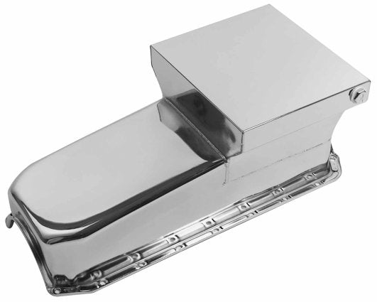 Chevy SBC 350 2Pcs Rms 1955-79 D/Side 7Qt Drag Rear Sump Oil Pan [Chrome]