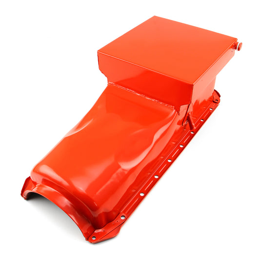 Cárter de aceite trasero de 2 piezas, color naranja, para Chevy BBC 454 Gen 4, 6 cuartos de galón