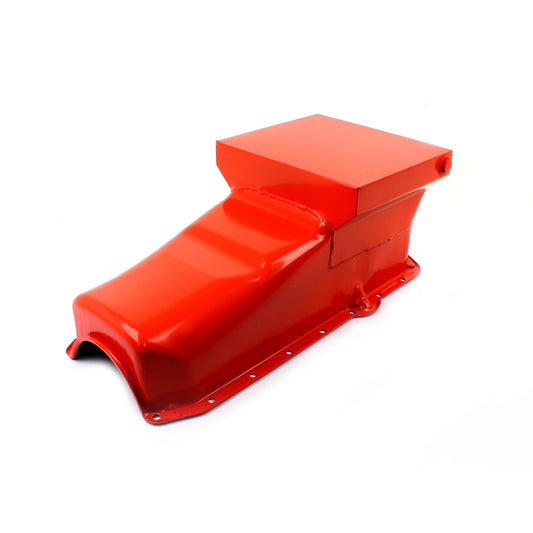 Cárter de aceite trasero de arrastre de 7 cuartos para Chevy SBC 350, 2 piezas, 1980-85, lado de marcha, naranja